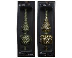 Decoris Piek glas matt with glitter on top and edge 2ass - afbeelding 1