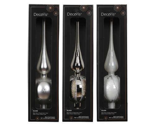 Decoris Piek glas shiny/enamel - matt glitter 3ass - afbeelding 1