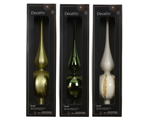 Decoris Piek glas shiny/enamel - matt glitter 3ass - afbeelding 1