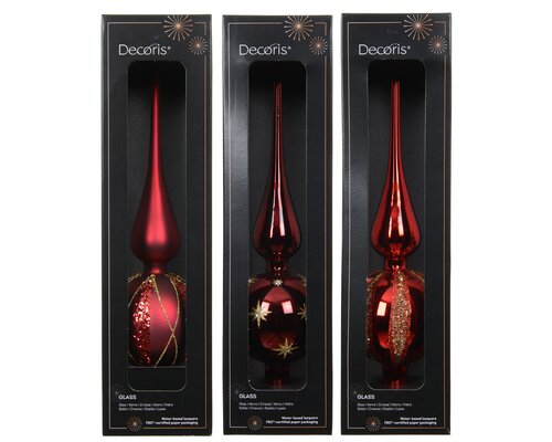 Decoris Piek glas shiny - matt glitter 3ass - afbeelding 1