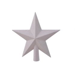 Decoris Piek Plastic Ster Glitter Wit/Iris 4.2x19x19cm