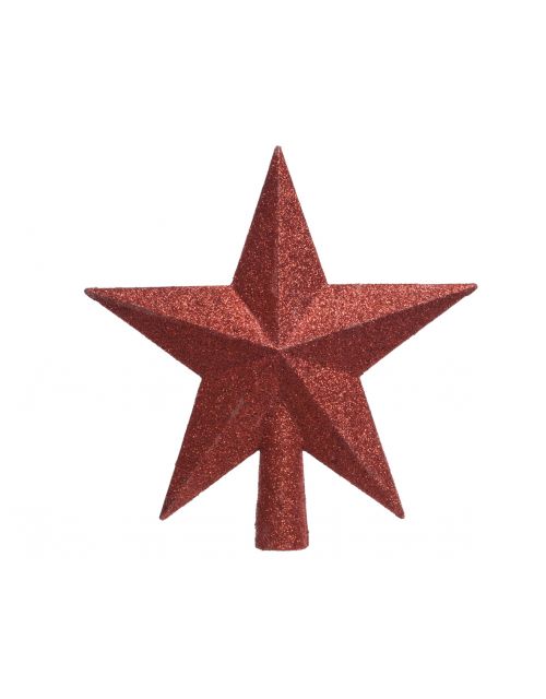 Decoris Piek polystyreen glitter kerstrood L.4.2cm x W.19cm x H.19cm