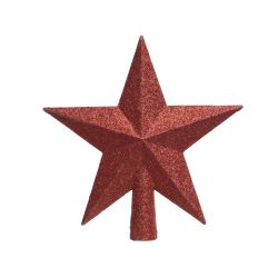 Decoris Piek polystyreen glitter kerstrood L.4.2cm x W.19cm x H.19cm