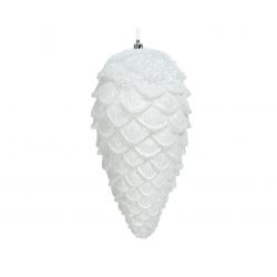 Decoris Dennenappel Plc Glitter Hang Helder 12x12x26.5cm