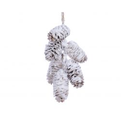 Decoris Hanger Dennenappeler Sneeuw Naturel/Sneeuw 11x18cm