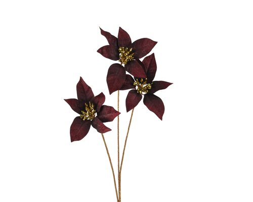 Decoris Poinsettia polyester fluweel