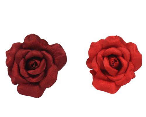 Everlands Roos op clip polyester fluweel velvet on clip 2col ass