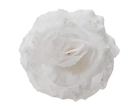 Decoris Roos op clip polyester glitters