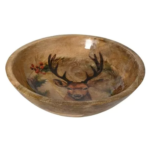 Decoris Schaal mangohout d25h6.50cm naturel