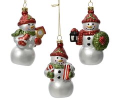 Decoris Sneeuwpop kunststof 3ass