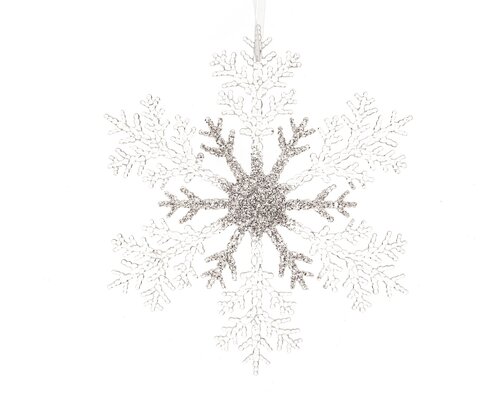 Decoris Sneeuwvlok plastic glitter