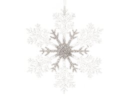 Decoris Sneeuwvlok plastic glitter