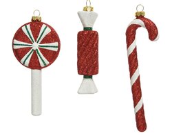 Decoris Snoep kunststof glitter 3ass