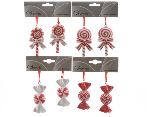 Decoris Snoep polyresin emaille, matt 4ass