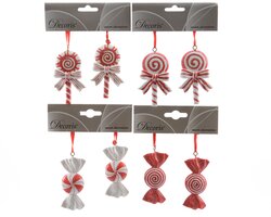 Decoris Snoep polyresin emaille, matt 4ass
