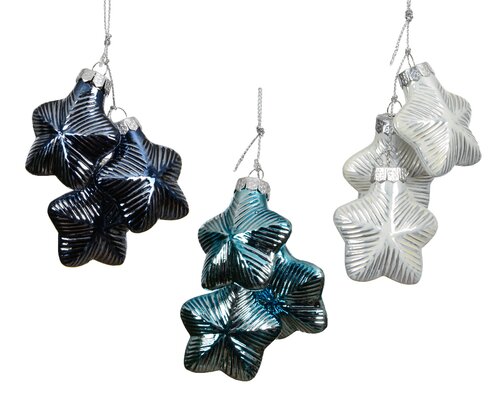 Decoris Ster glas 3col ass