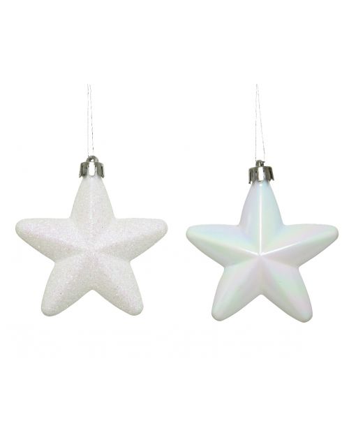 Decoris Ster Plastic Glans-Mat Iriserend 2x7.5x7.5cm