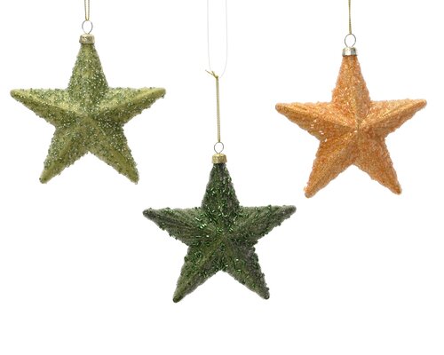 Decoris Ster polystyreen glitter 3col ass - afbeelding 1