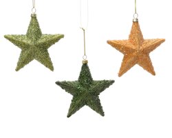 Decoris Ster polystyreen glitter 3col ass - afbeelding 1