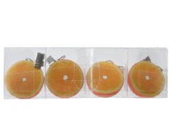 Decoris Tafelkleeddgewicht sinaasappel polyresin l5b5h3c 4st - afbeelding 2