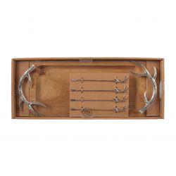 decoris tray 4 tapas picks natural/silver