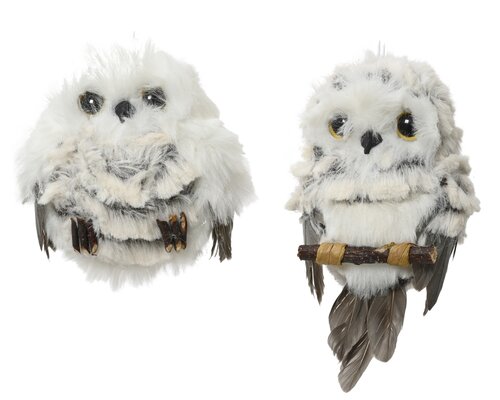 Decoris Uil kunstbont feathers 2ass