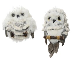 Decoris Uil kunstbont feathers 2ass