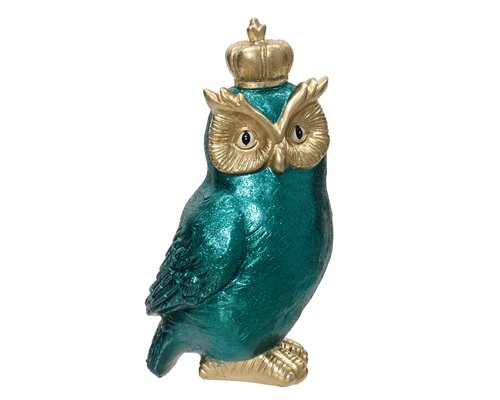 Decoris Uil polyresin owl with glitter