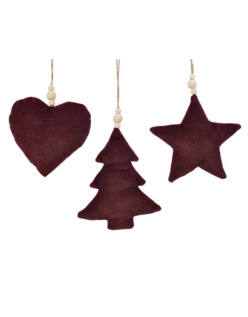 decoris velvet figurine hanger 3ass oxblood