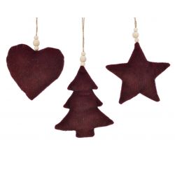 decoris velvet figurine hanger 3ass oxblood