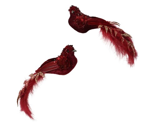 Decoris Vogel foam bead spangle version feather w glitter leaf shape 2ass