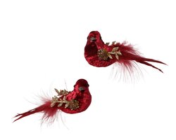 Decoris Vogel foam glitter feather tail,glitter wing 2ass