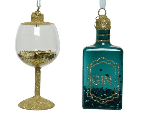 Decoris wijnglas/drankfles 2ass