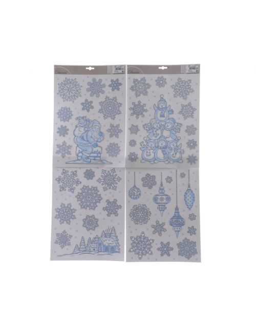 decoris window decoration glit 4ass blue/silver