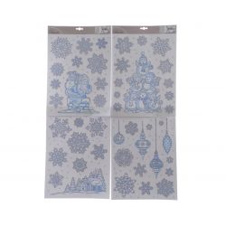 decoris window decoration glit 4ass blue/silver