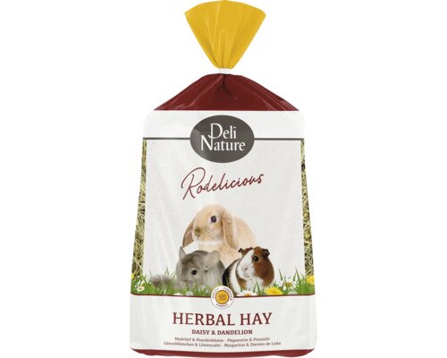 DELI NATURE Knaagdiervoer Rodelicious kruidenhooi madelief & paard 600 g