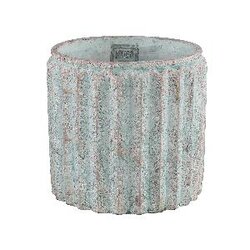 PTMD Derlo Blue cement pot ribbed structure round L