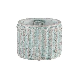 PTMD Derlo Blue cement pot ribbed structure round S