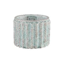 PTMD Derlo Blue cement pot ribbed structure round S