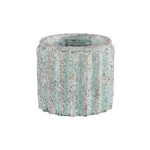 PTMD Derlo Blue cement pot ribbed structure round XS