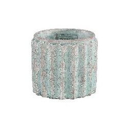 PTMD Derlo Blue cement pot ribbed structure round XS