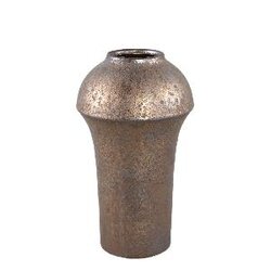 PTMD Desyah Bronze ceramic pot round high border M