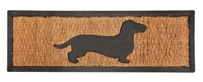 Deurmat rubber/kokos teckel l25b75