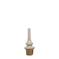 PTMD Diani Beige ceramic pot gold base round narrow M