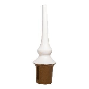 PTMD Diani White ceramic pot gold base round narrow L