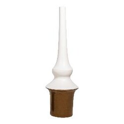 PTMD Diani White ceramic pot gold base round narrow L