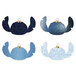 Disney Bauble box 4 pcs Stitch ears glitter