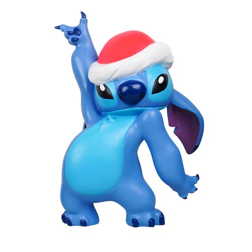 Disney Christmas Statue Stitch With Santa Hat