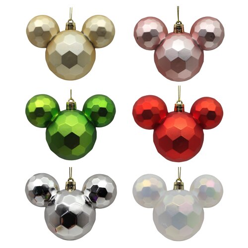Disney Ear Baubles honeycomb 6 assorted