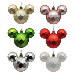 Disney Ear Baubles honeycomb 6 assorted